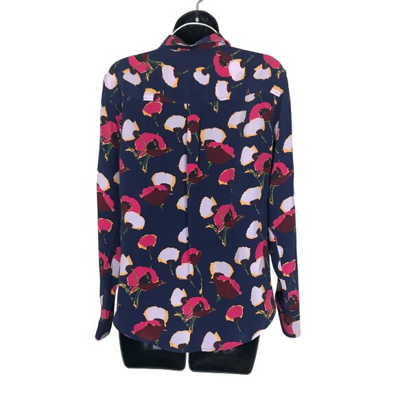 Equipment Femme Signature Floral Print 100% Silk Blouse Size M - Picture 5 of 7